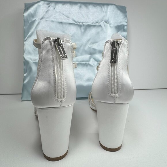 Jessica Simpson JS-Stassey-B White Matte Satin Bridal Heels 9.5 M - Picture 3 of 16